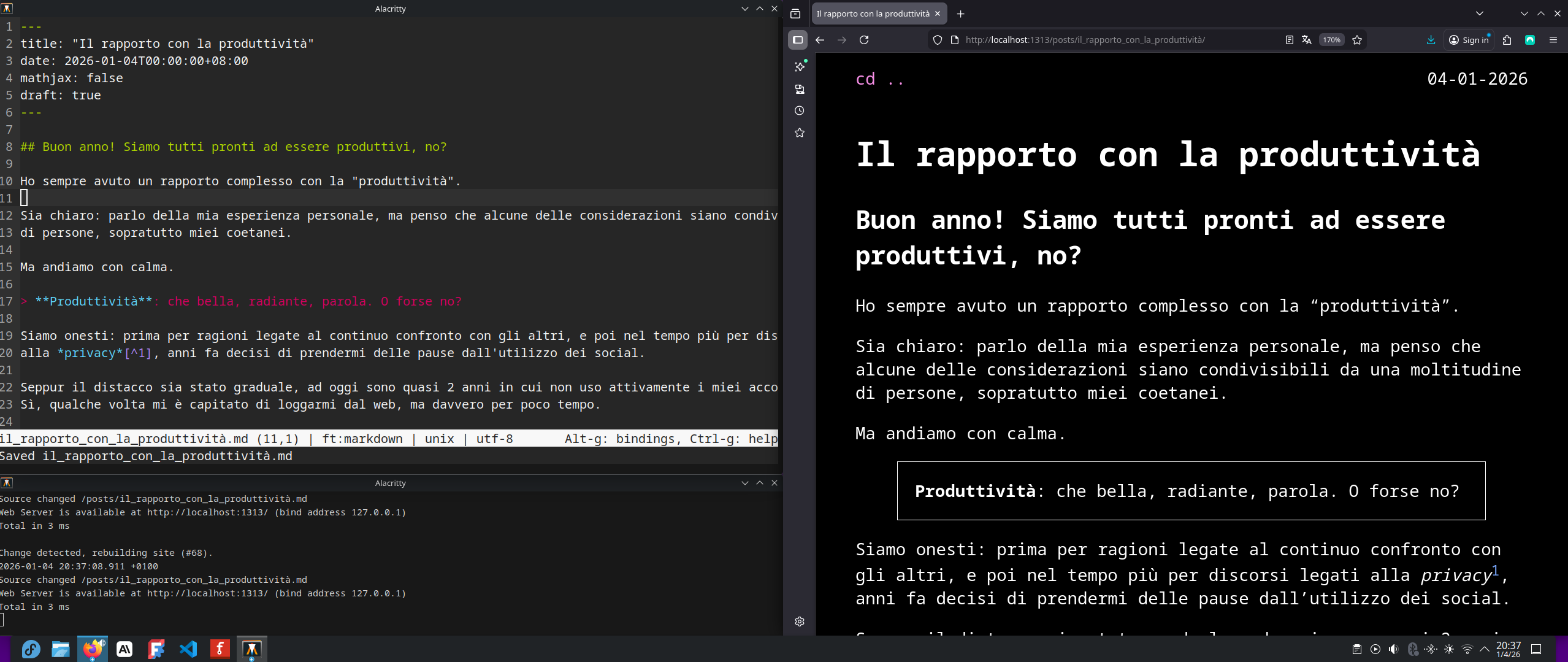 &ldquo;Il mio piccolo, efficace ambiente di scrittura&rdquo;
