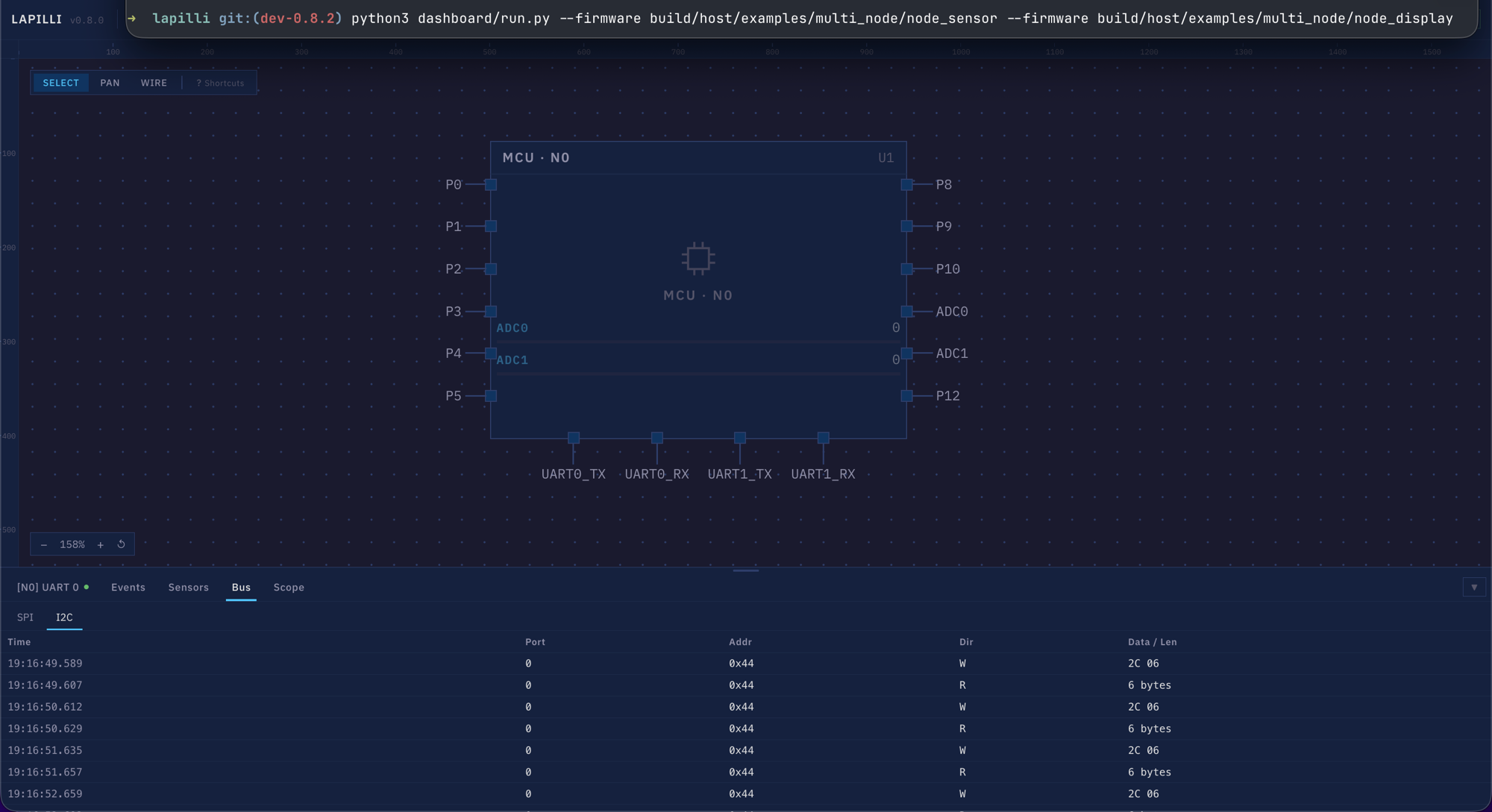 I2C SHT31 dashboard